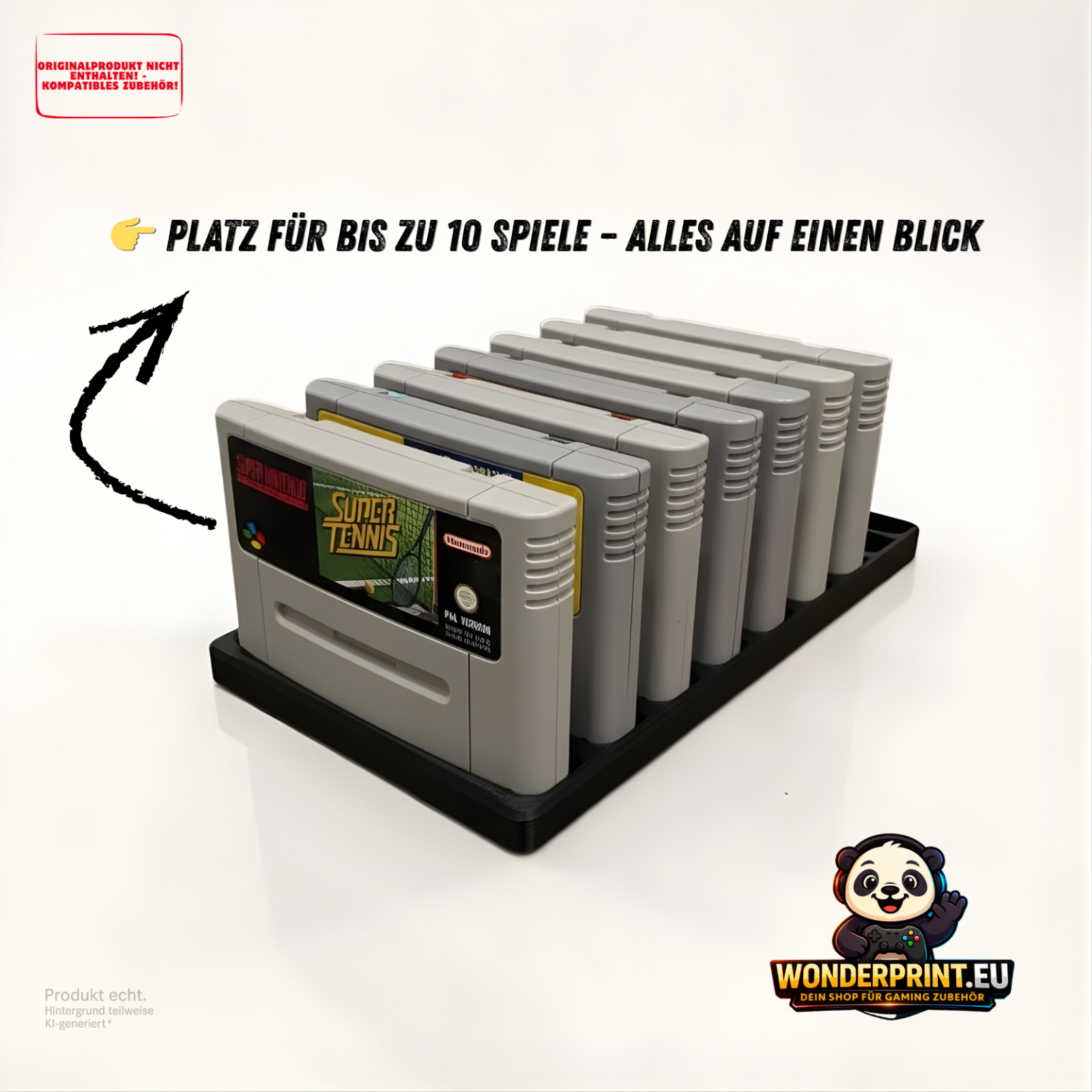 Spielehalter passend für Super Nintendo SNES Spiele Aufsteller Ständer Stand