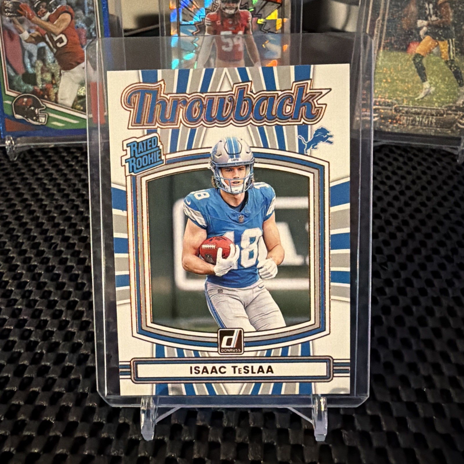 2025 Donruss Isaac Teslaa Throwback Rated Rookie #22 Detroit Lions