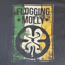 FLOGGING MOLLY Split Logo Licensed Celtic Punk T-Shirt. XL Preowned NV