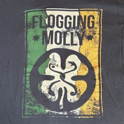 FLOGGING MOLLY Split Logo Licensed Celtic Punk T-Shirt. XL Preowned NV