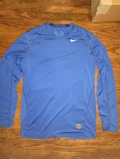 Nike Pro Fitted T Shirt Long Sleeve Blue Dri Fit Men s Size Medium
