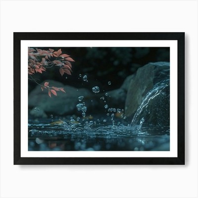Water Splashing 2 Kunstdruck gerahmt Wandbild Poster Leinwanddruck Bild