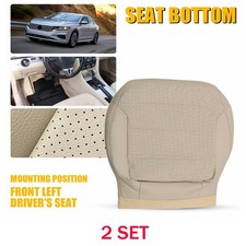 Front Left Fit 2012-20 Volkswagen Passat Bottom Seat Cover Tan W Perforated 2x