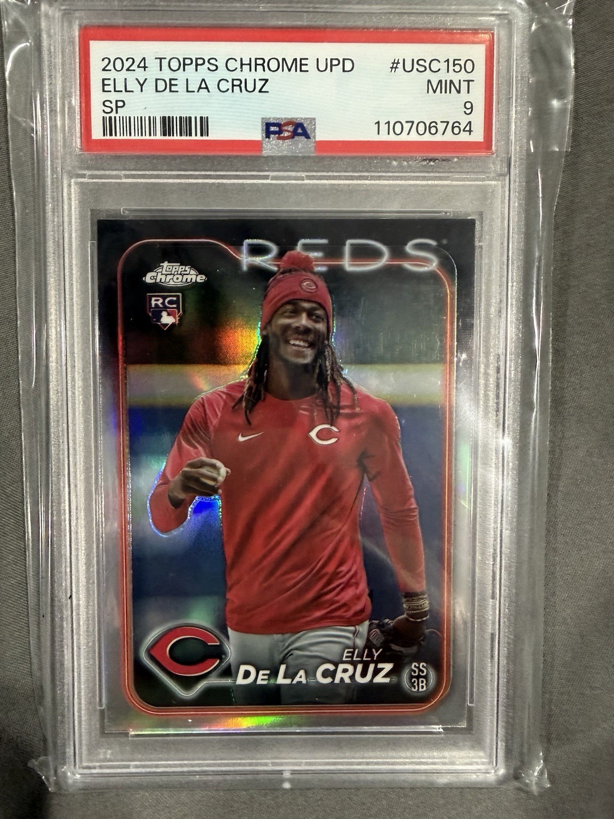 🔥2024 Topps Chrome Update SP Image Variation #USC150 Elly De La Cruz RC PSA 9