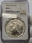 1986 American Silver Eagle $1 NGC MS69 One Dollar ASE US Coin