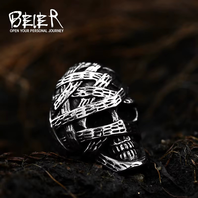 Bague homme acier vintage BEIER idée cadeau anniversaire homme originale