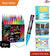 Creative 36-Color Liquid Chalk Markers with 1mm Tips - Perfect for Any Surface 