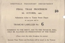 Sheffield Transport Department - Final Tram Ticket