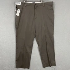 Dockers Pants Mens 40x28 Brown Classic Fit Flat Front Comfort Khaki Stretch NWT