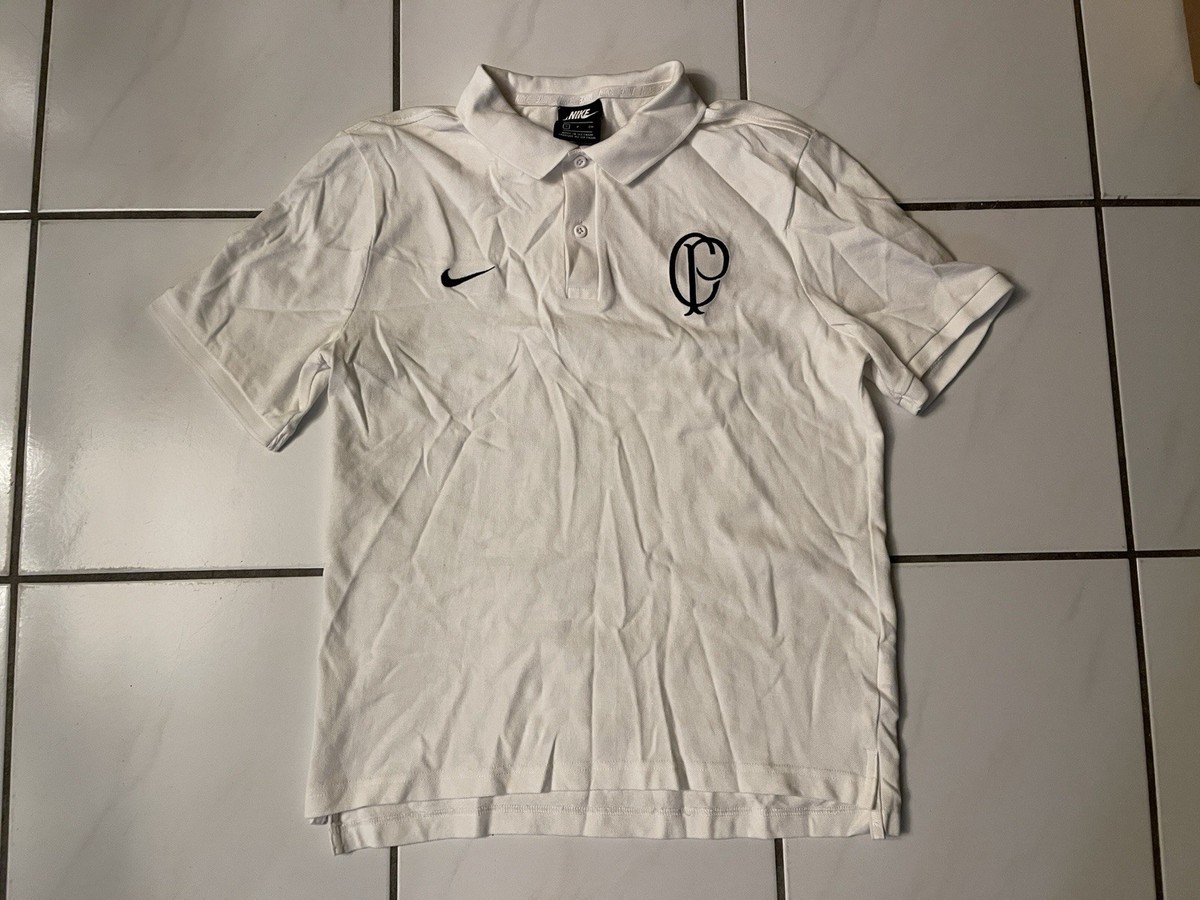 Vintage Nike S.C. Corinthians Paulista 1910 White Polo Shirt