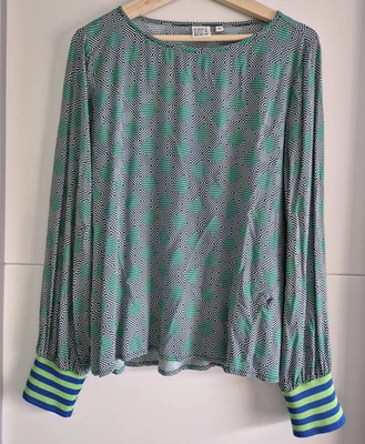 Emily van den Bergh Damen Bluse Tunika geometrisch Mehrfarbig Langarm Gr. 36 - Bild 1 von 4