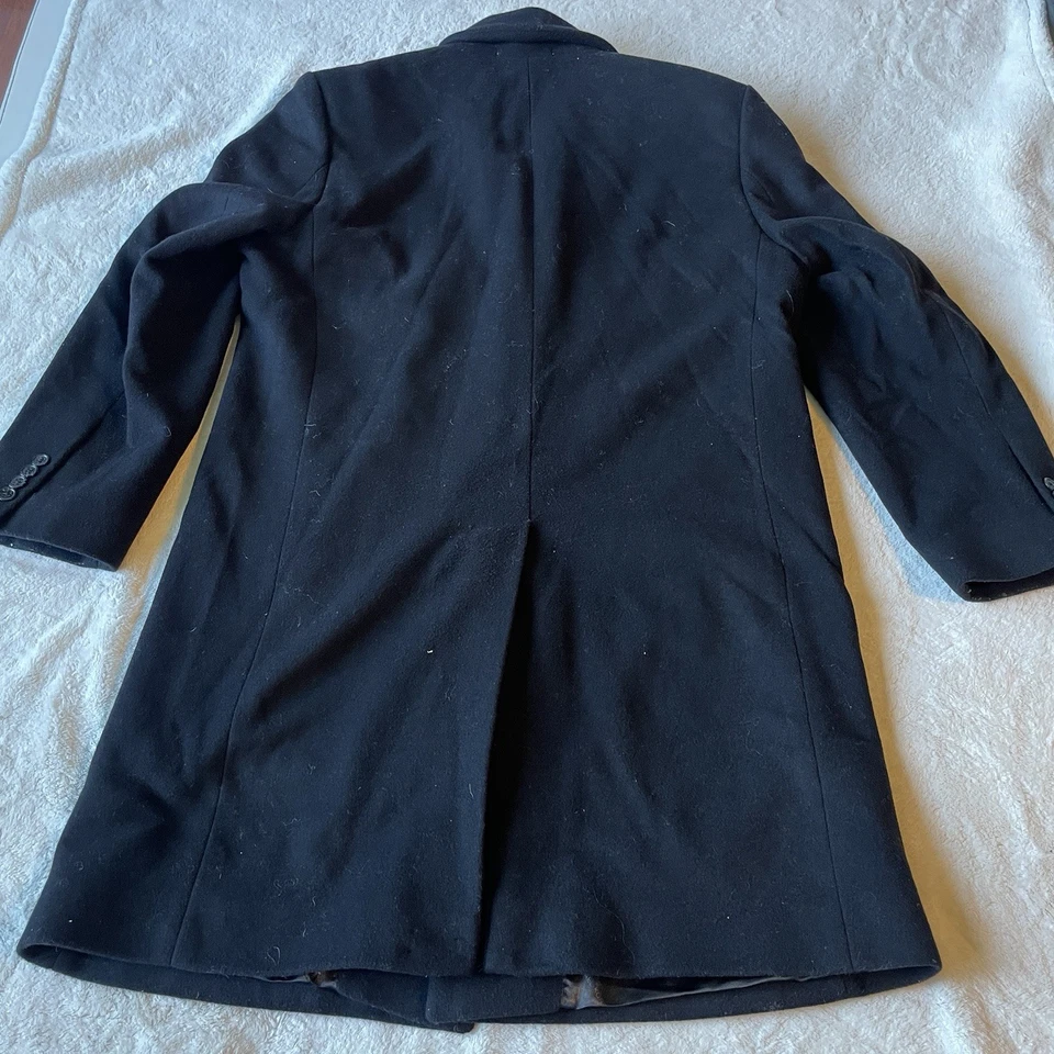 Michael Kors Mens Wool Cashmere Blend Overcoat 40S Black Topcoat Long Coat Black - Image 4 of 4