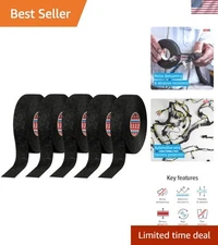 Noise Damping PET Fleece Automotive Wire Harness Tape, Black, 19mm x 15m, 5 R...