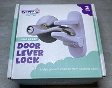 Wappa Baby Child Proof Door Lever Lock 3 Pack No Tools Required White