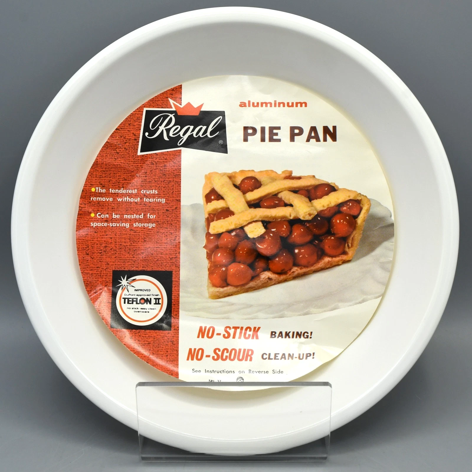 Regal Aluminum Pie Pan Vintage 1960s Original Label Teflon II USA 9 Inch
