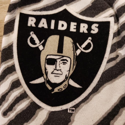 Vintage ZUBAZ RAIDERS HOSE HERREN L SCHWARZ WEISS GESTREIFT ELASTISCH PULL ON 90s NFL RETRO - Bild 16 von 20