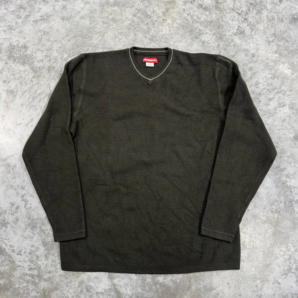 Unionbay 毛衣男式大号深橄榄绿色 V 领套衫长袖休闲 — 第 2/4 张图片