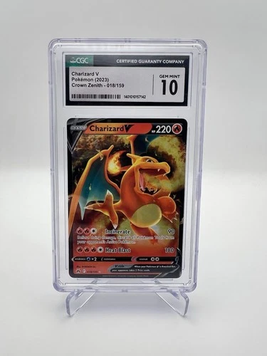 2023 Pokemon Crown Zenith #018/159 Charizard V Holo CGC 10 GEM MINT