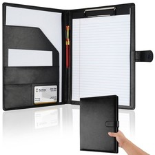Professional Padfolio with Clipboard, Faux Leather Portfolio Folder Binder, L...