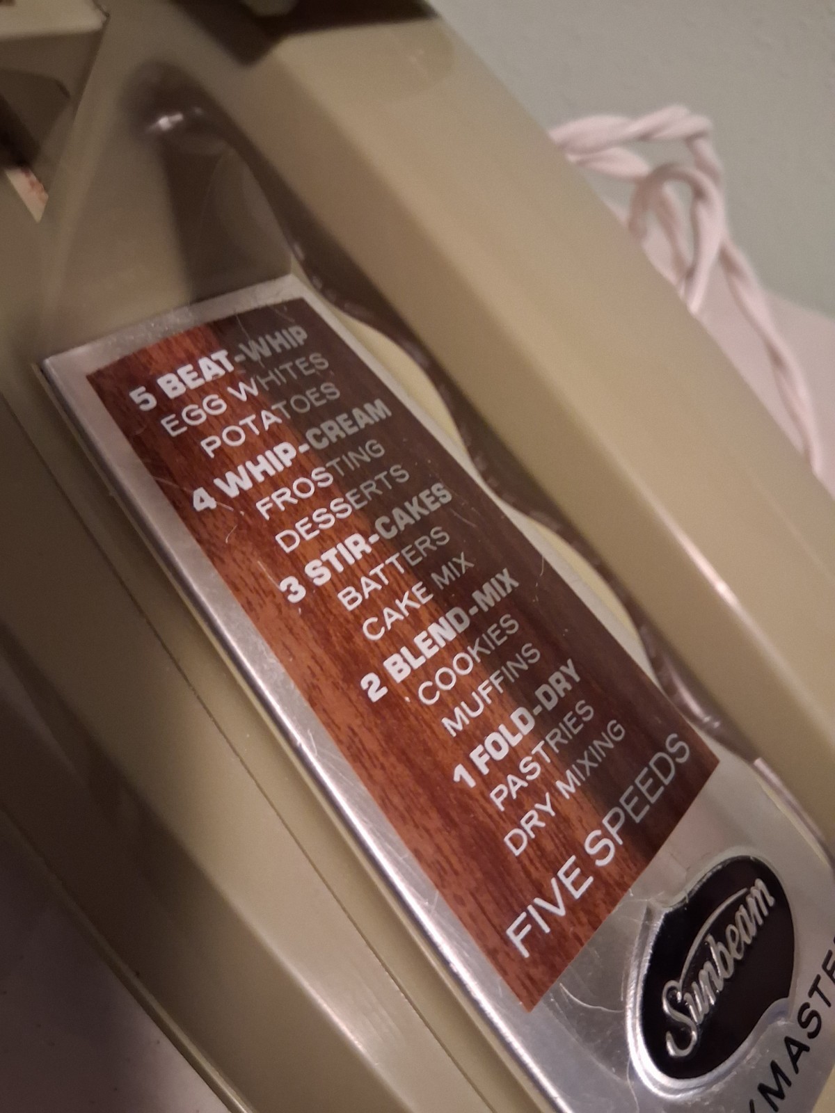 Vintage Avocado Green Sunbeam 5 Speed Mixer w/Betters-Baking-Cooking