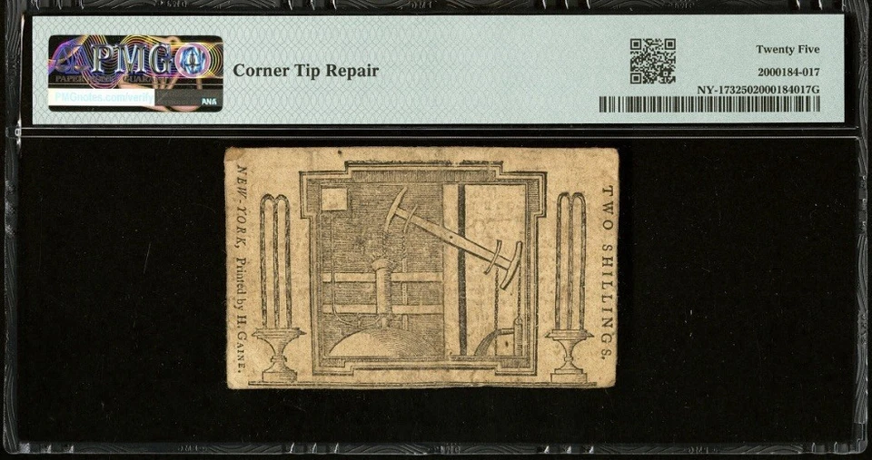 1775 NEW YORK, American Revolution Colonial Currency Note Banknote, NY-173 PMG - Image 2 of 4