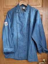 VTG Chef Revival DENIM JEAN Double Breasted Chef Coat Jacket UNISEX REG MENS FIT