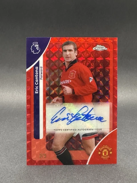 2026 Topps Chrome Premier League - Eric Cantona - Red Geometric 2/5 - #CA-EC