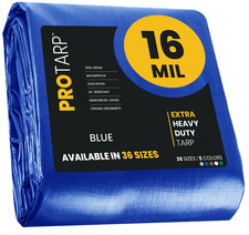 PROTARP Extra Heavy Duty Tarp 16 Mil Waterproof Tarpaulin Cover UV Resistant
