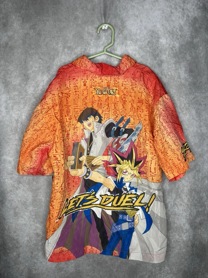 Camisa de Colección 1996 Yu-Gi-Oh Botón Estampado Completo Anime Dibujos Animados Años 90 Niños 12-14 Foto 2 de 3