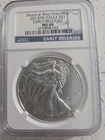 2013(W) USA EAGLE $1 SILVER STRUCK AT WEST POINT MINT EARLY RELEASES NGC MS 69