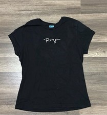 Vintage Y2k Roxy Women’s Baby Tee Black Size XL Made In USA Surf Beach