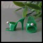 ⚪Barbie Senior Prom #951 GREEN OT Heels w Pearl Bead Vintage 1963 Japan *NP💚