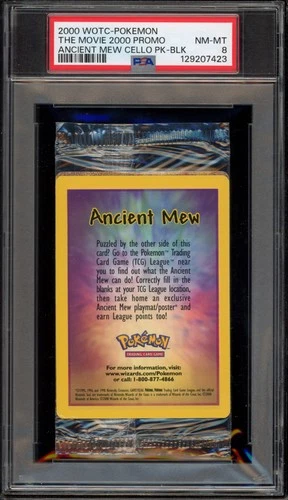Pokemon Ancient Mew Movie 2000 Promo Sealed Cello Pack BLK PSA 8
