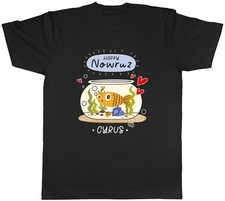 Personalised Happy Nowruz Goldfish in a Bowl Mens T-Shirt Tee Gift Top