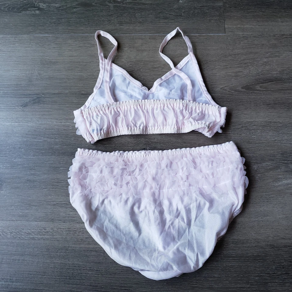 NEW Laura Dare Pink Ruffle Panty Bralette Top Set Girls Sz 8 Elastic Waist NWOT - Image 2 of 4