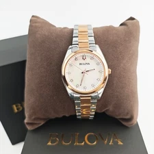 Bulova Surveyor 98P207 Women's Mother of Pearl White Dial Rose Gold 31mm Watch