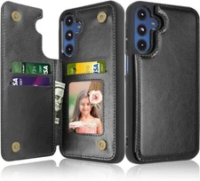 For Samsung Galaxy A16 A15 A14 5G Leather Back Wallet Card Slot Kickstand Case
