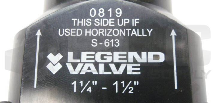 Legend Valve Sump Pump Swing Check Valve – 1-1/4” To 1-1/2” Full Flow, Stainless Steel Clamps, Model 203-227 S-613