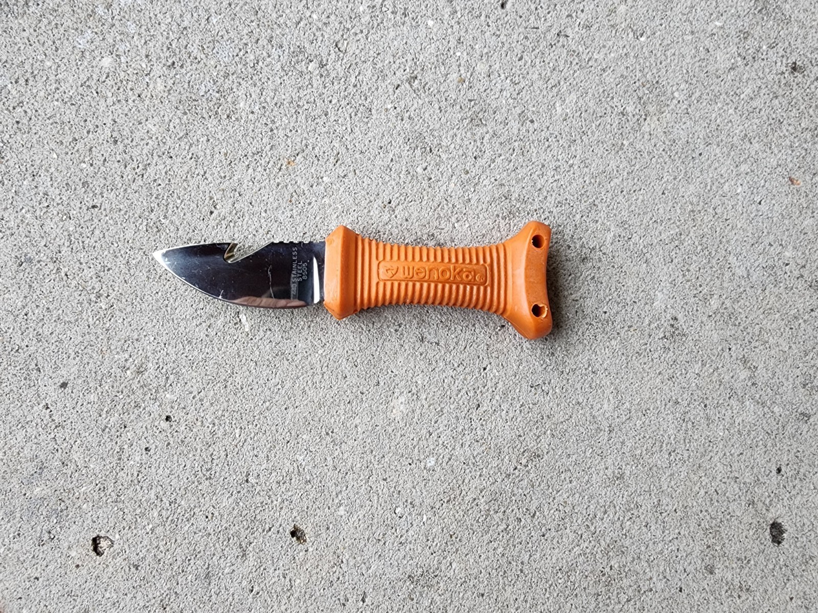 Vintage Wenoka mini scuba diving knife orange handle eBay