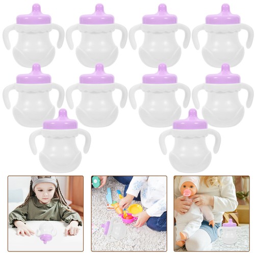 10 Pcs Doll Bottle Toy Accessories Baby Child Miniature Milk Bottles