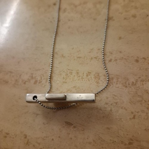 GUCCI Cross Pendant Necklace Sterling Silver 925 Chain - Picture 2 of 5