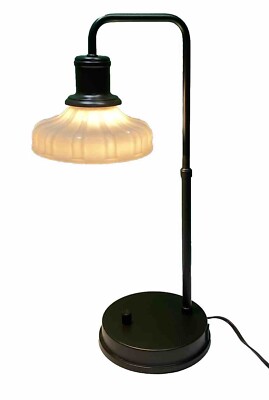 Intertek Metal Desk Lamp With Milk Glass Shade Model # AF47027 - 21  Tall