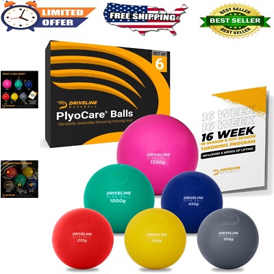 PlyoCare Balls for Enhanced Pitching & Arm Strength - Set of 6, 15,000 Throws