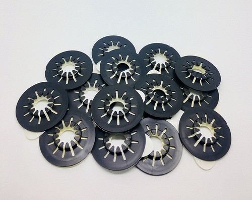50 Black Self Adhesive CD DVD Spiders Centres Middles Inserts Shiny Rosettes HQ - 第 8/8 張圖片