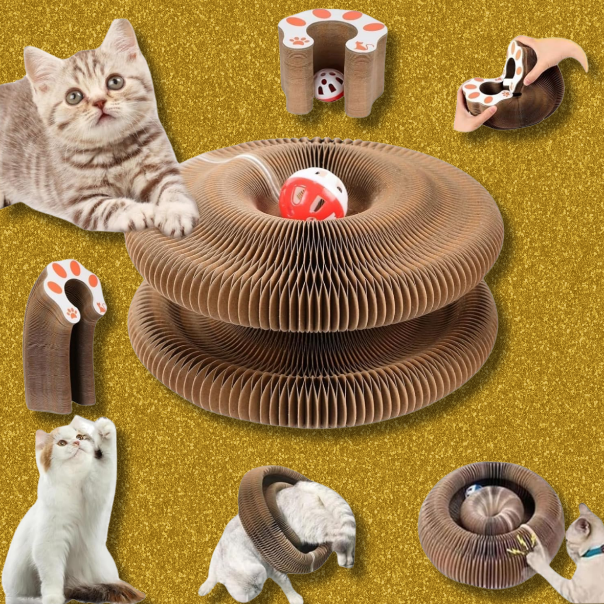 No Crumbs Kitty Kurlz Cat Toy Wear-Resistant Cat Scratching Board