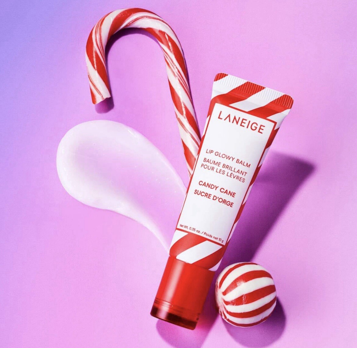 Laneige CANDY CANE Lip Glowy Balm Full Size ~ Limited Edition NEW