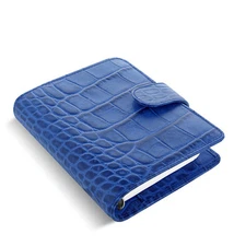 Filofax Pocket Classic Croc Organiser Planner Diary Indigo Leather-026006 #B9
