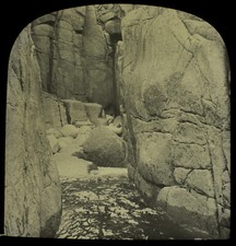 CORNWALL CLIFFS NEAR MOUSEHOLE DATED 1908 EDWARDIAN PHOTO Magic Lantern Slide