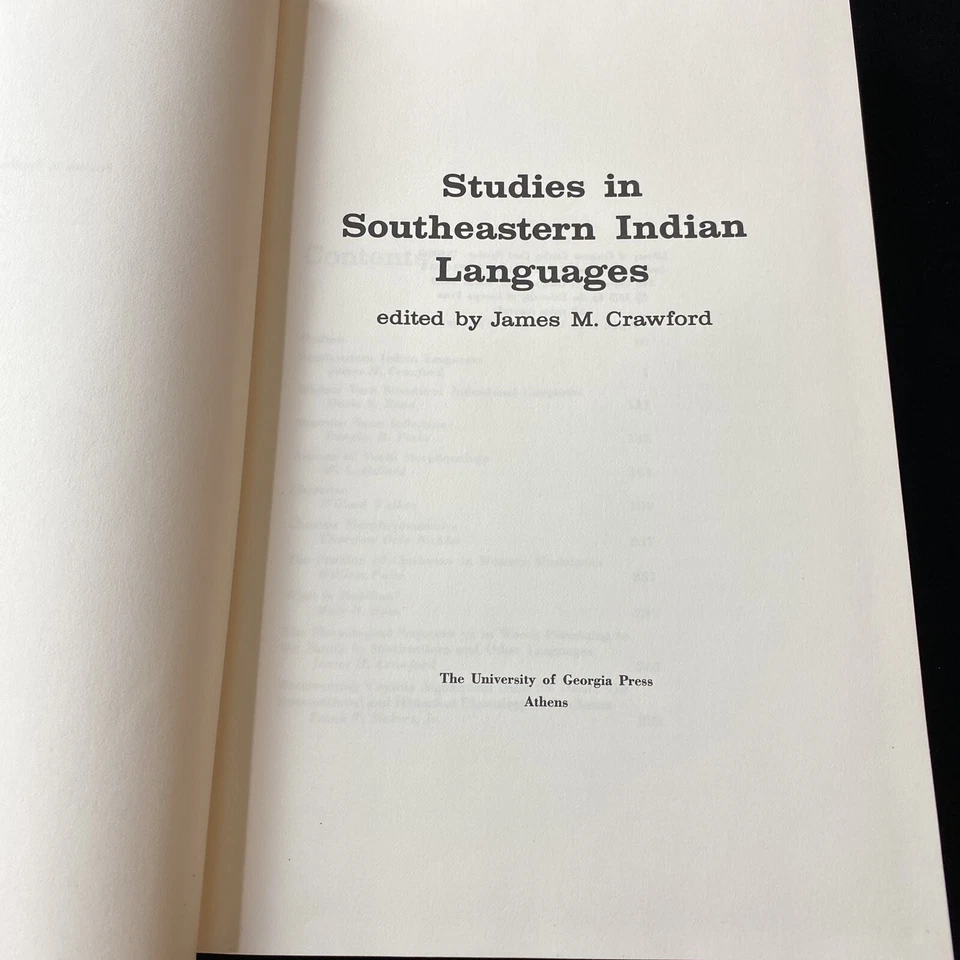James M Crawford / Studies in Southeastern Indians Languages 1st Edition 1975 - Image 2 of 4