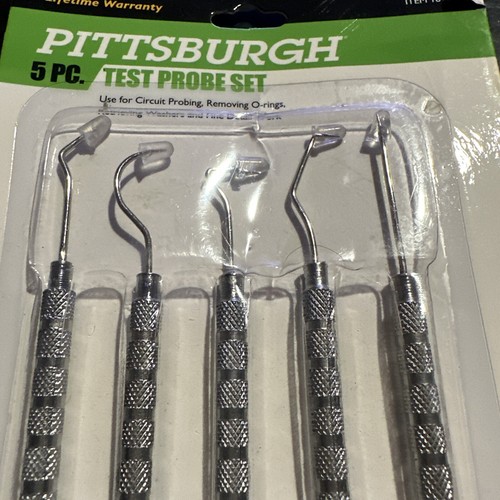 5 Piece Stainless Steel Test Probe Set Hook & Pick Set New Sealed - Picture 4 of 6